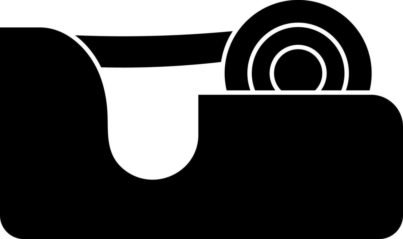 Glyph tape dispenser icon in Black and White color. vector