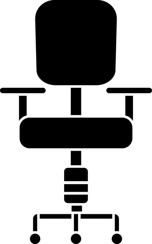 Black and White office chair icon or symbol. vector