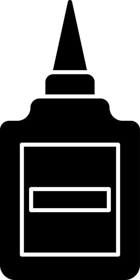 pegamento botella icono o símbolo en negro y blanco color. vector