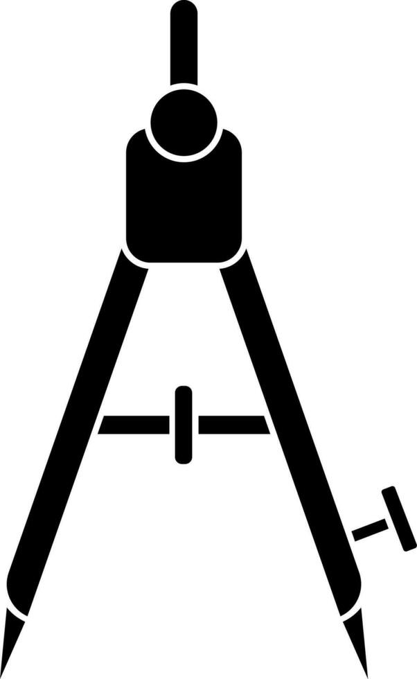 Vector illustration of compass tool in Black and White color.