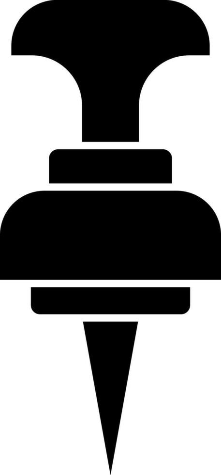 Pushpin icon or symbol in Black and White color. vector