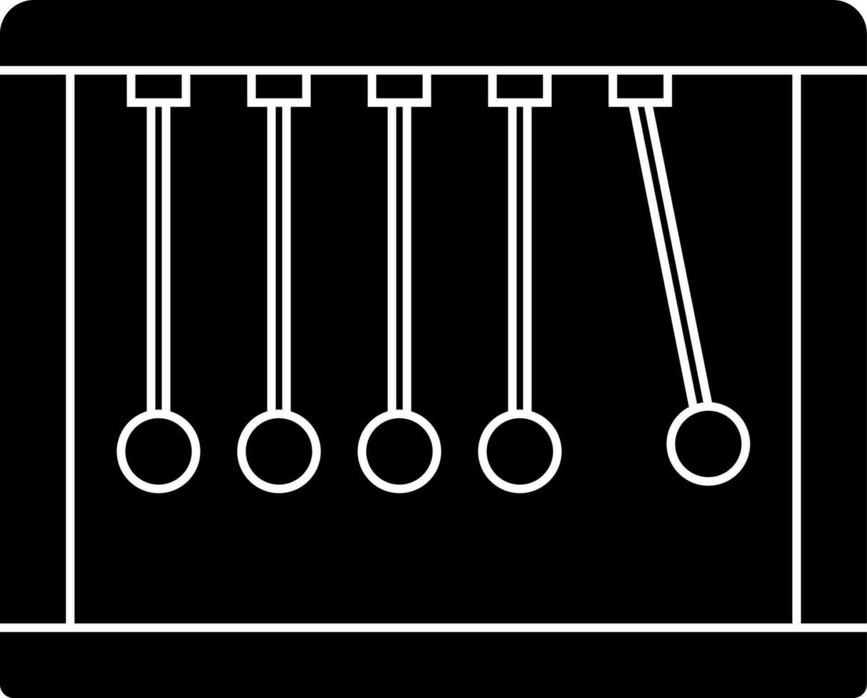 Momentum or Newton cradle icon in Black and White color. vector