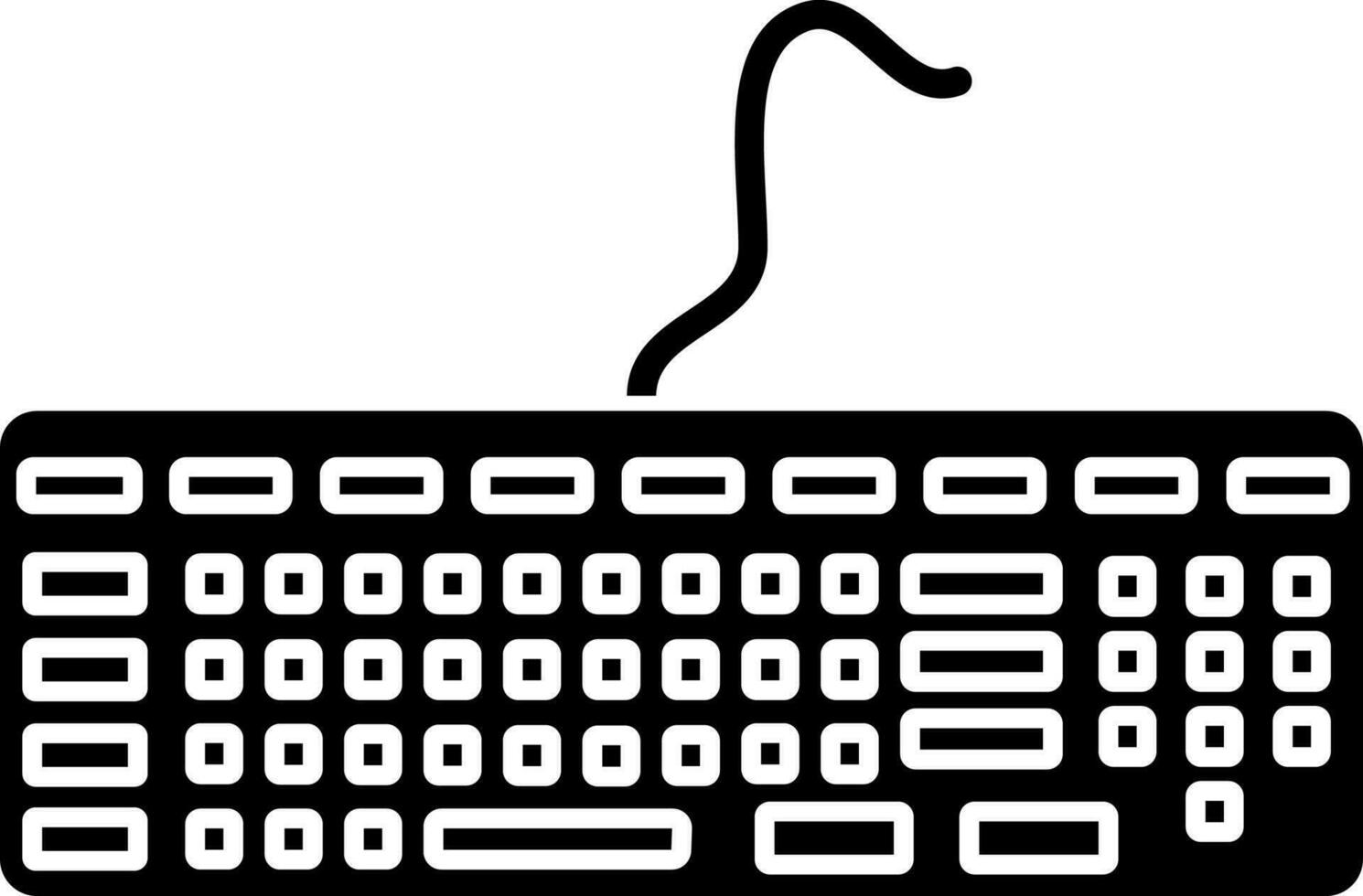 teclado icono en negro y blanco color. vector