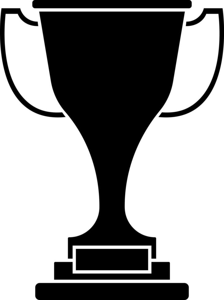 Black and White trophy cup icon or symbol. vector
