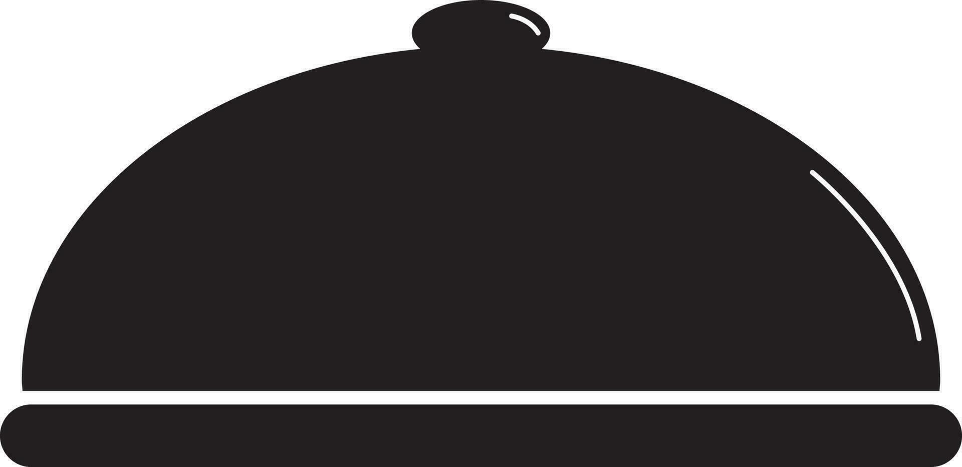 Flat style cloche or serving tray icon. vector