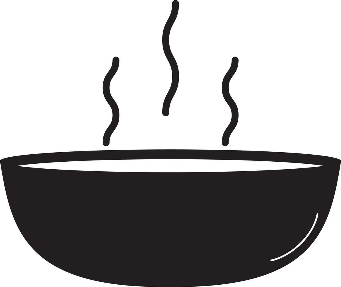 Vector illustration of hot soup bowl icon.