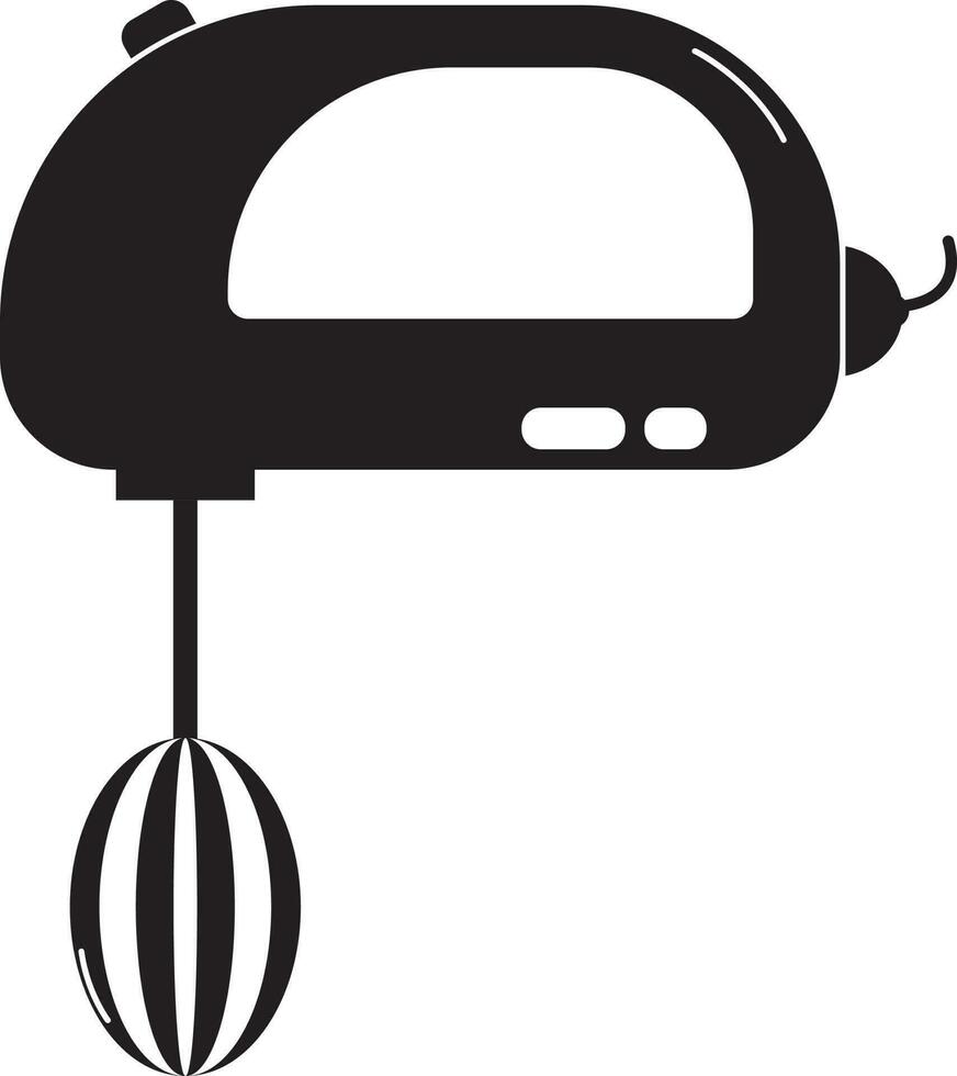 Electric kitchen mixer icon in Black and White color. vector