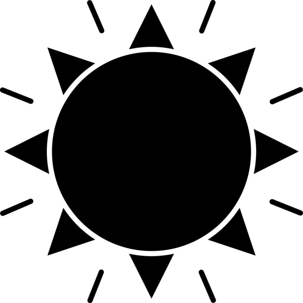 Black and White illustration of sun icon in flat style. vector