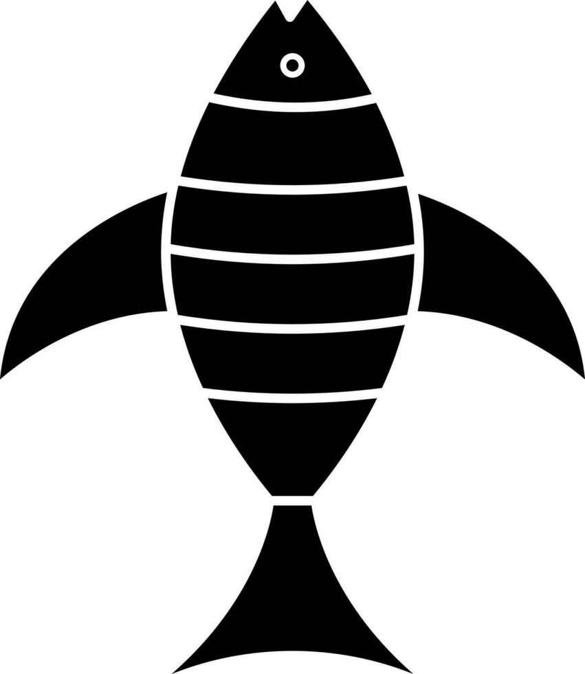 Isolated illustration of fish glyph icon. vector