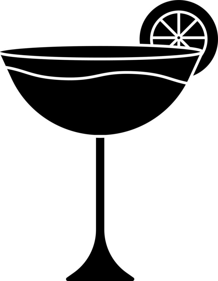 Beverage or cocktail glass illustration. Glyph icon or symbol. vector