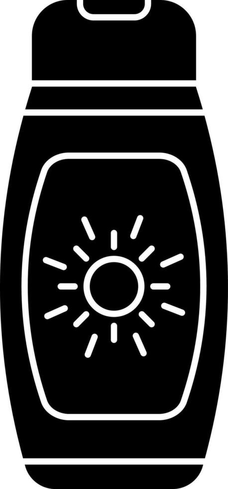 Sun tan lotion, glyph sign or symbol. vector