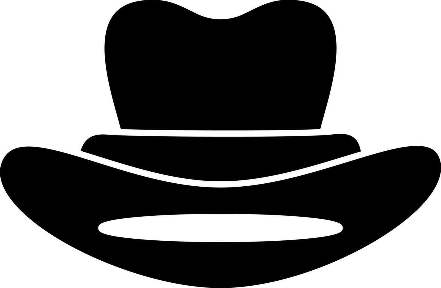 Flat style cowboy hat glyph icon. vector