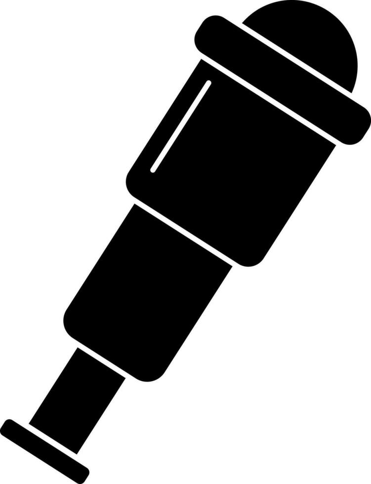 Spyglass or telescope icon in Black and White color. vector