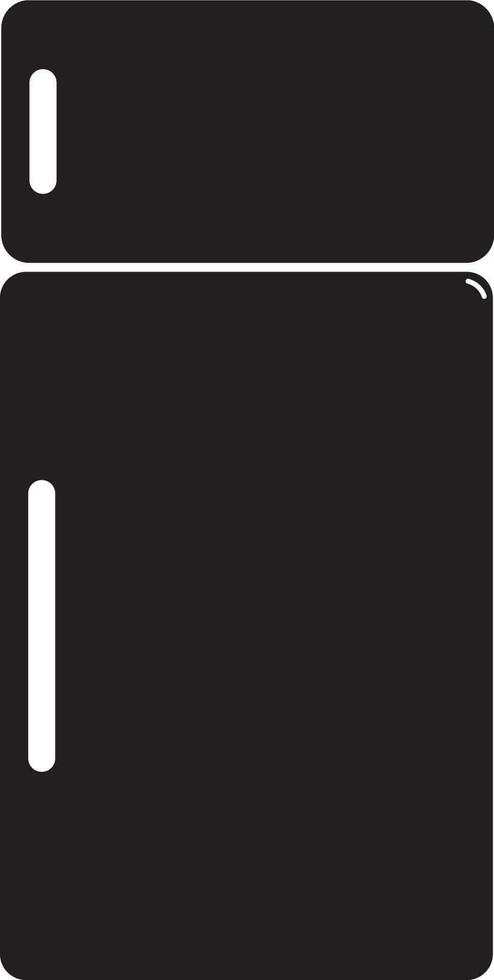 Black and White refrigerator icon or symbol. vector