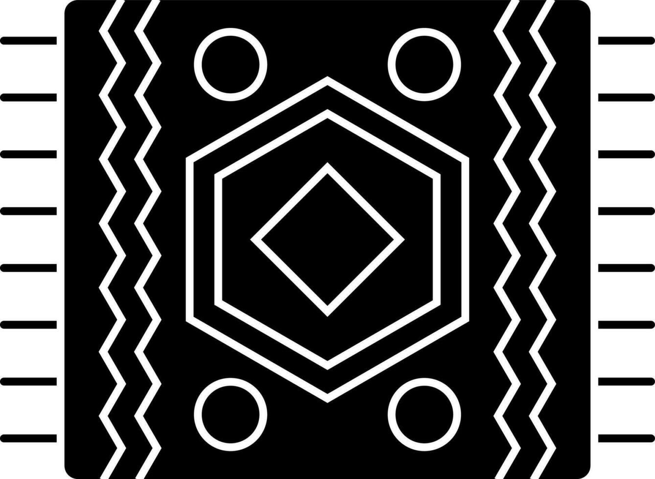Black and White carpet icon or symbol. vector