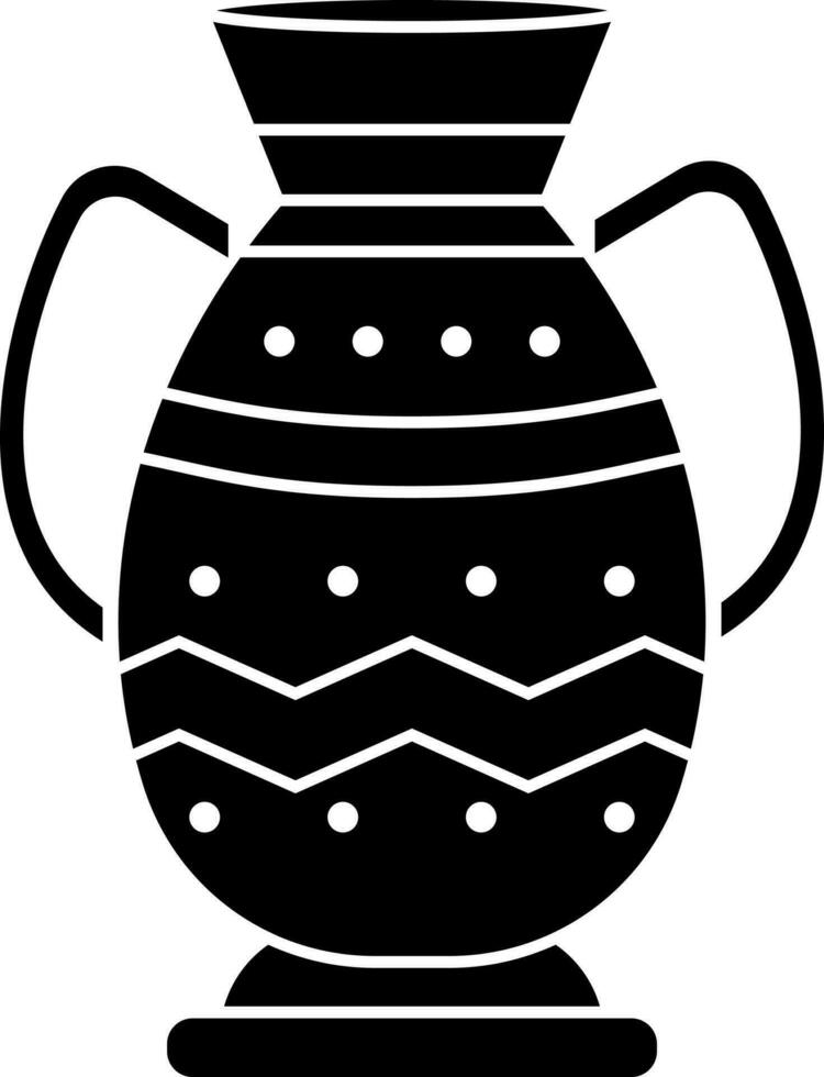 Glyph vase or amphora icon in flat style. vector