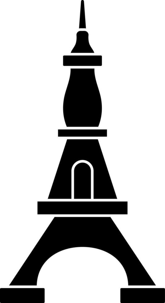 Eiffel Tower icon in Black and White color. vector