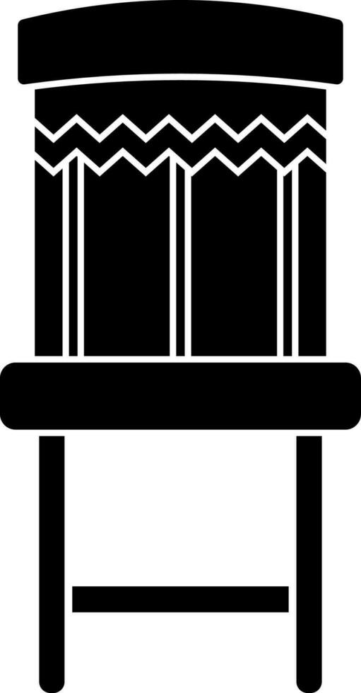 Illustration of a chair icon in Black and White color. vector