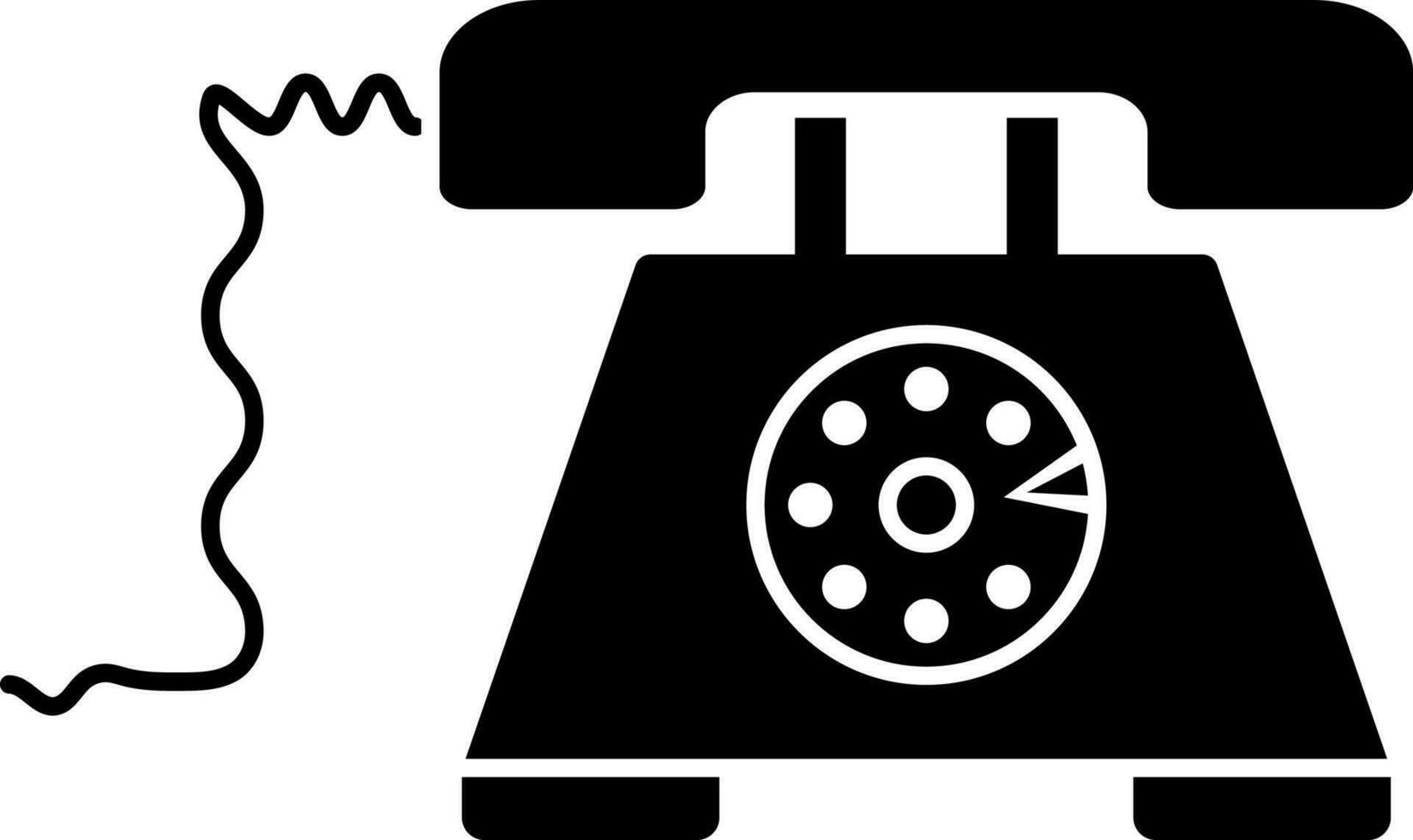 Black and White telephone icon or symbol. vector