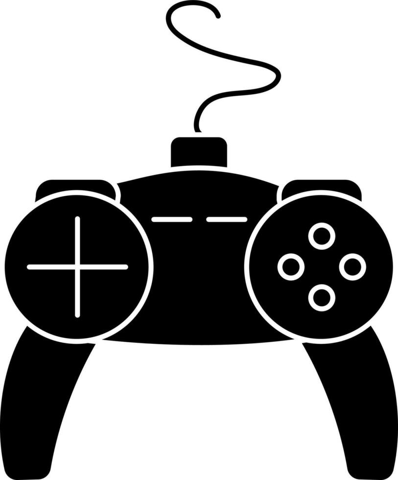Black and White joystick or gamepad icon in flat style. vector