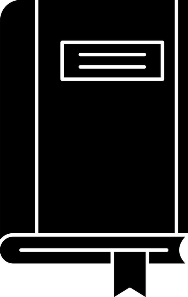 Isolated book in Black and White color. Glyph icon or symbol. vector