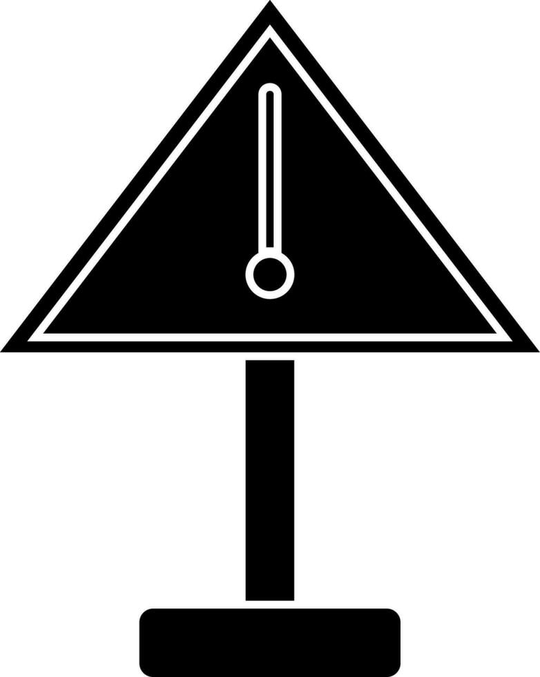 Danger sign board icon in Black and White color. vector