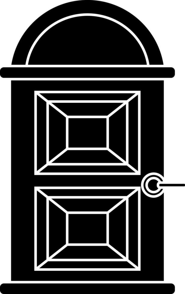 Black and White door icon or symbol. vector