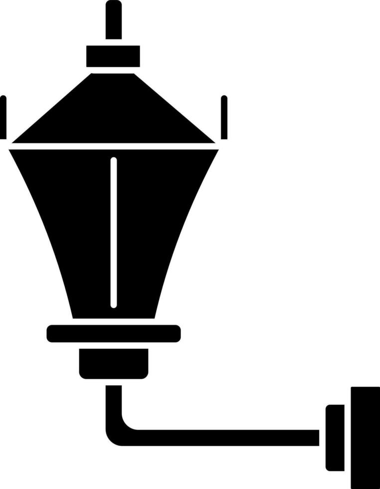 Black and White street lamp icon in flat style. vector