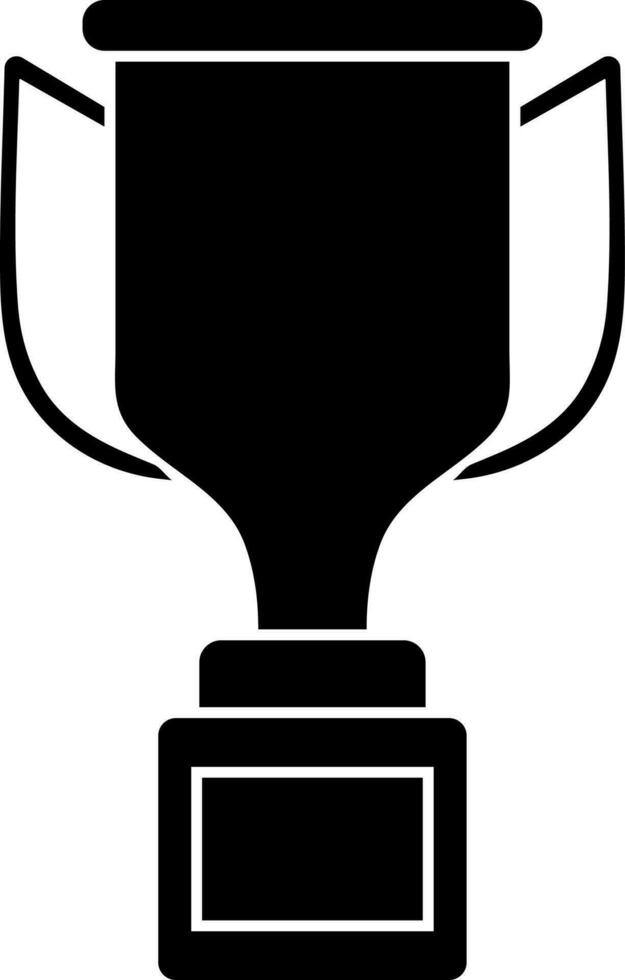 Glyph trophy cup icon in Black and White color. vector