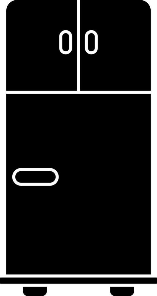 Refrigerator icon or symbol in Black and White color. vector