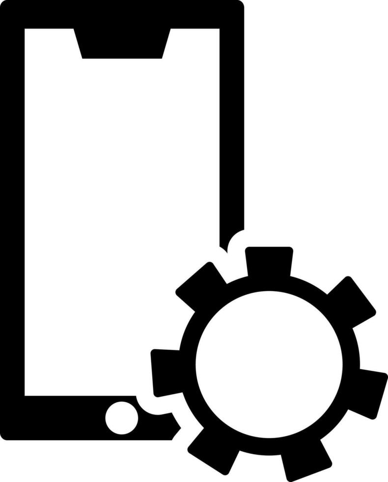 Flat style smartphone setting icon or symbol. vector