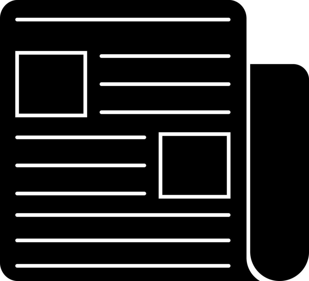 Flat style newspaper icon. vector