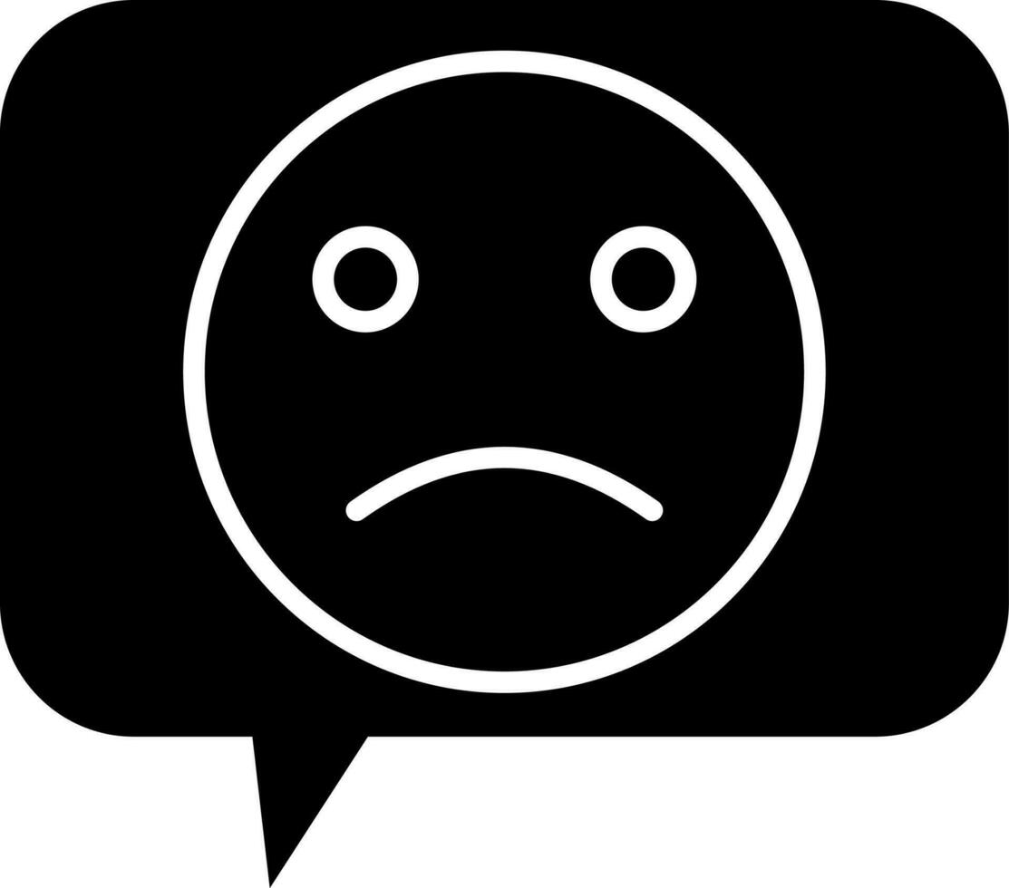 Sad emoji speech bubble or bad review icon. vector