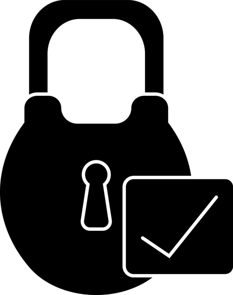 Glyph access lock icon or symbol. vector