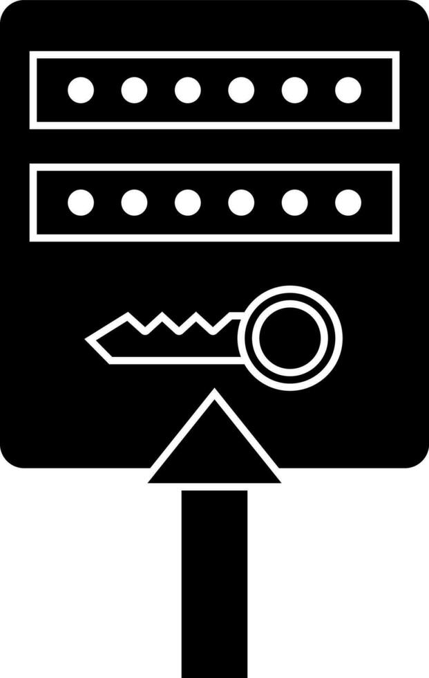 Flat style login page icon in Black and White color. vector