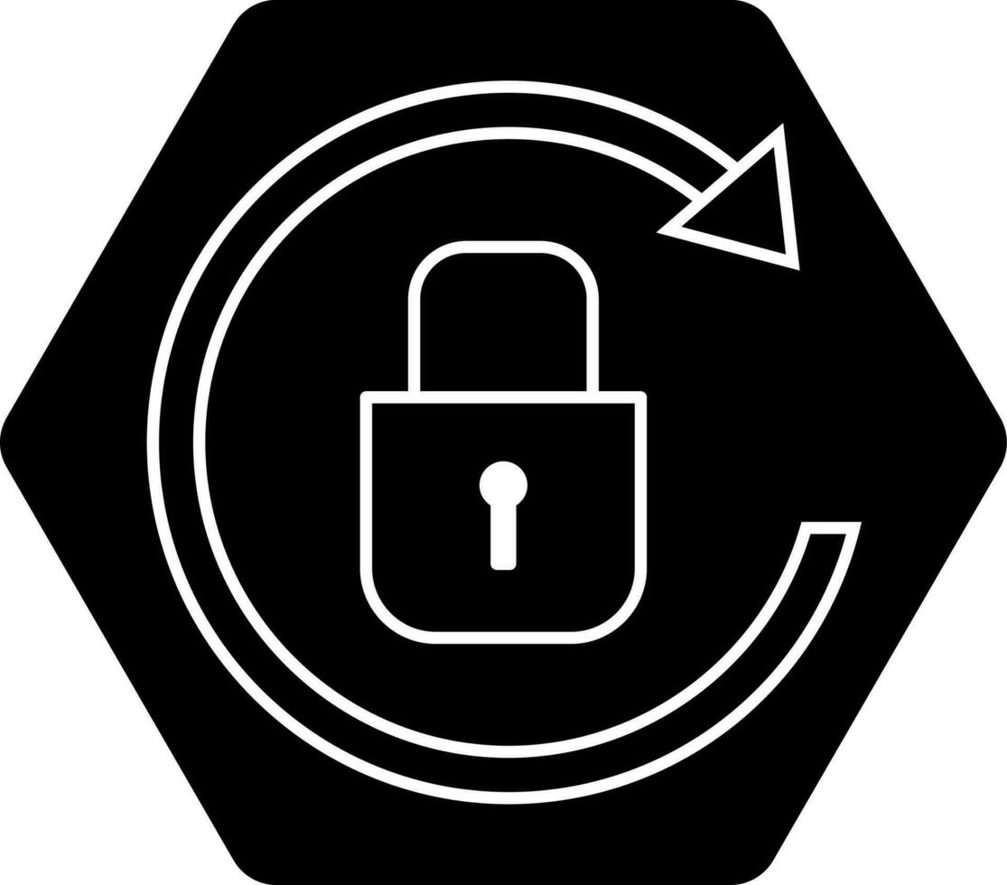 Vector illustration of refresh lock icon.