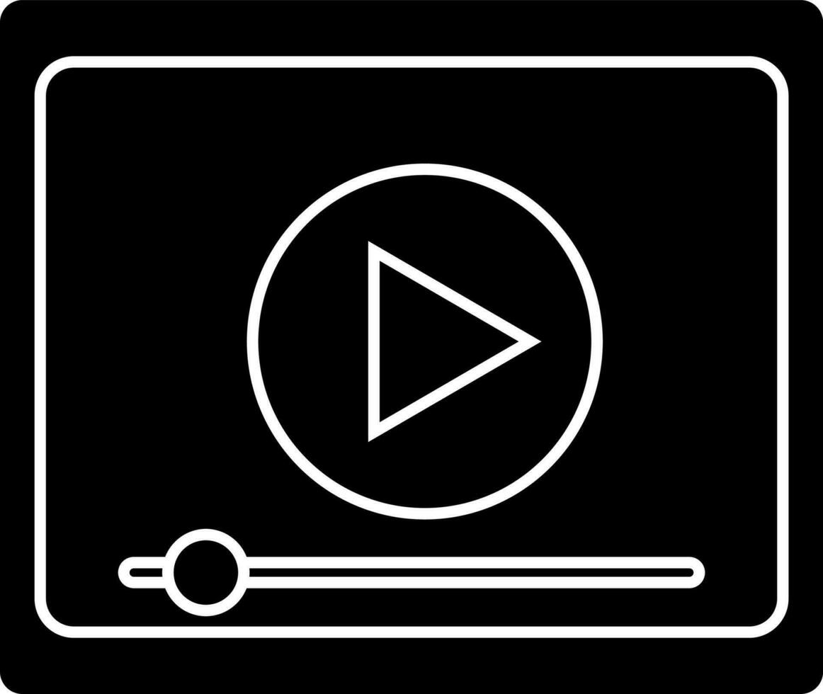 Vector illustration of video play icon in flat style.