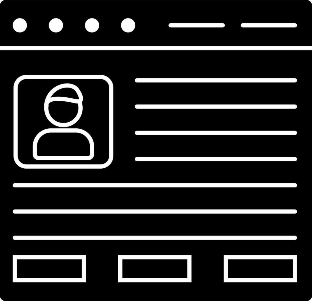 User profile icon in Black and White color. vector