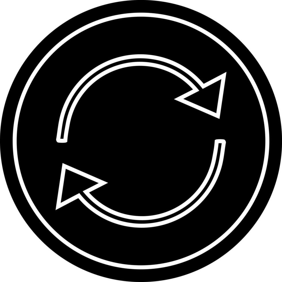 Reload or refresh button icon in Black and White color. vector