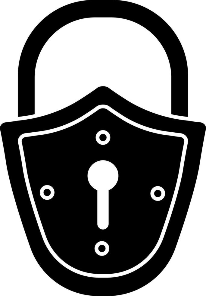 Illustration of lock icon in Black and White color. vector