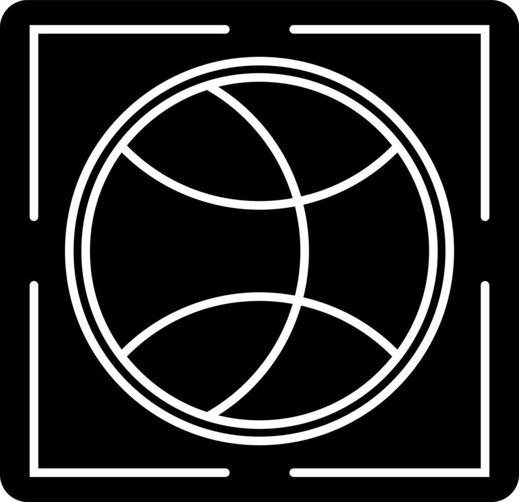 Black and White dribble icon in flat style. vector