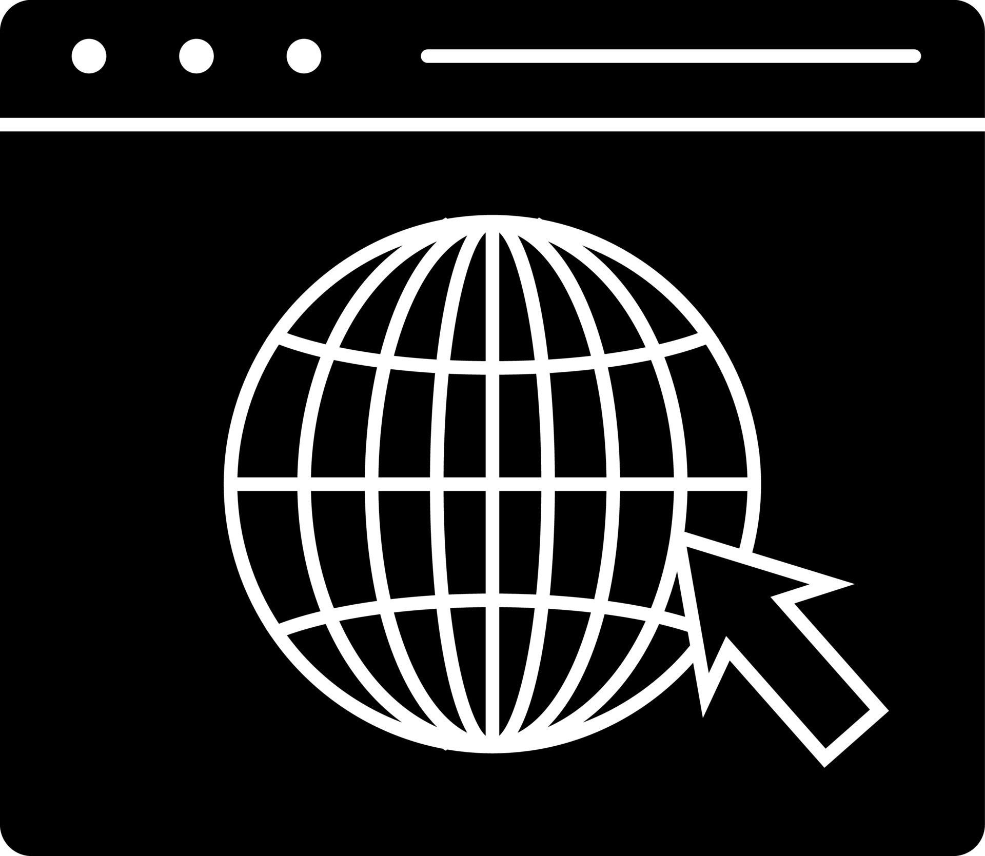 Black and White web browser window icon. 24276193 Vector Art at Vecteezy