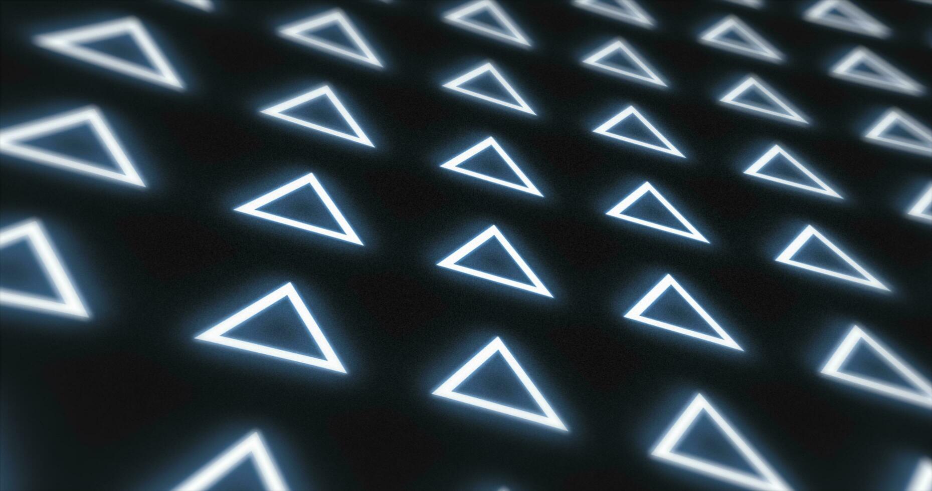 Abstract pattern of glowing geometric triangles futuristic hi-tech black background photo