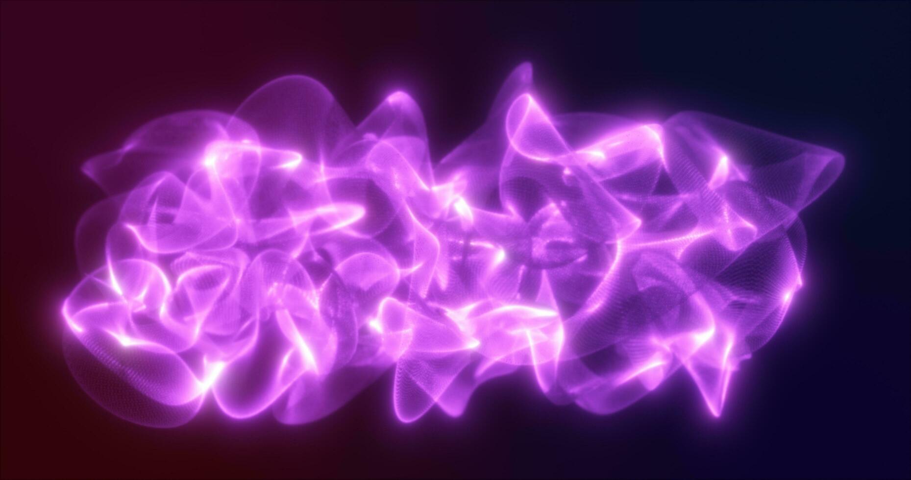 Abstract purple energy waves from futuristic hi-tech mesh particles glowing background photo