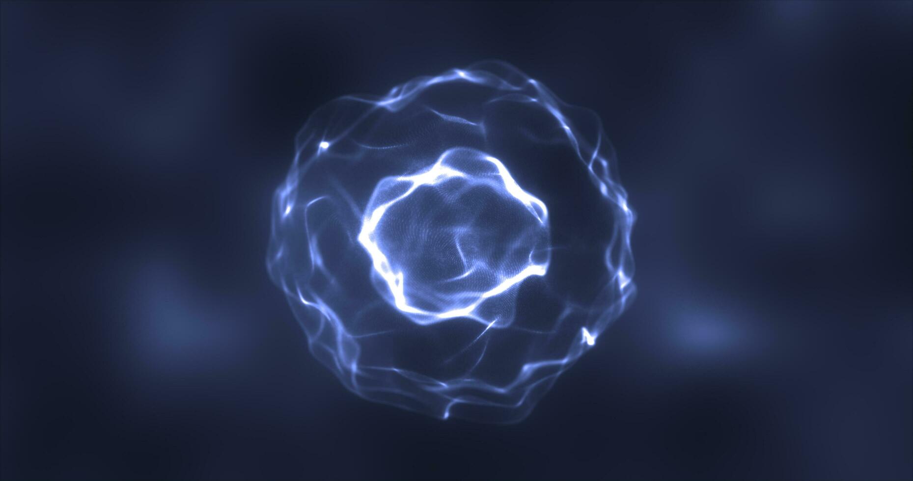 Abstract blue energy round sphere glowing with particle waves hi-tech digital magic abstract background photo