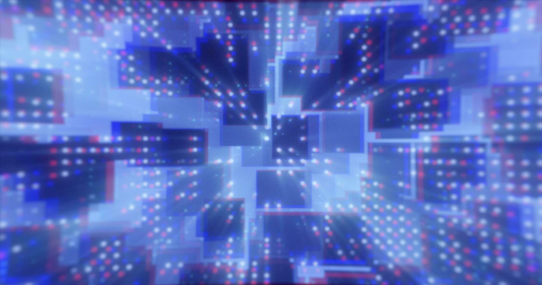 Abstract blue futuristic hi-tech energy particles dots and squares magical bright glowing background photo