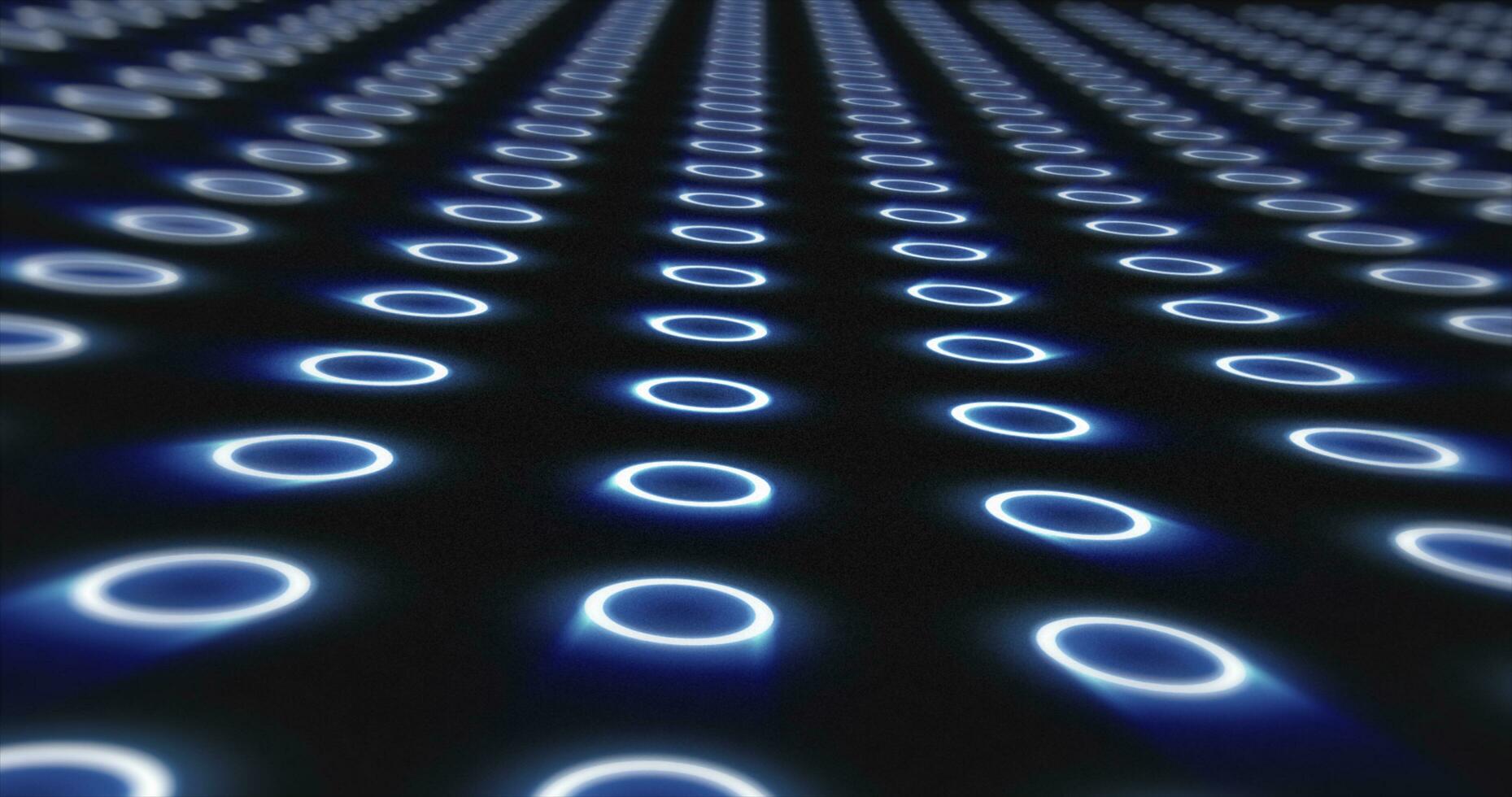 Abstract blue pattern of glowing geometric circles loop futuristic hi-tech black background photo