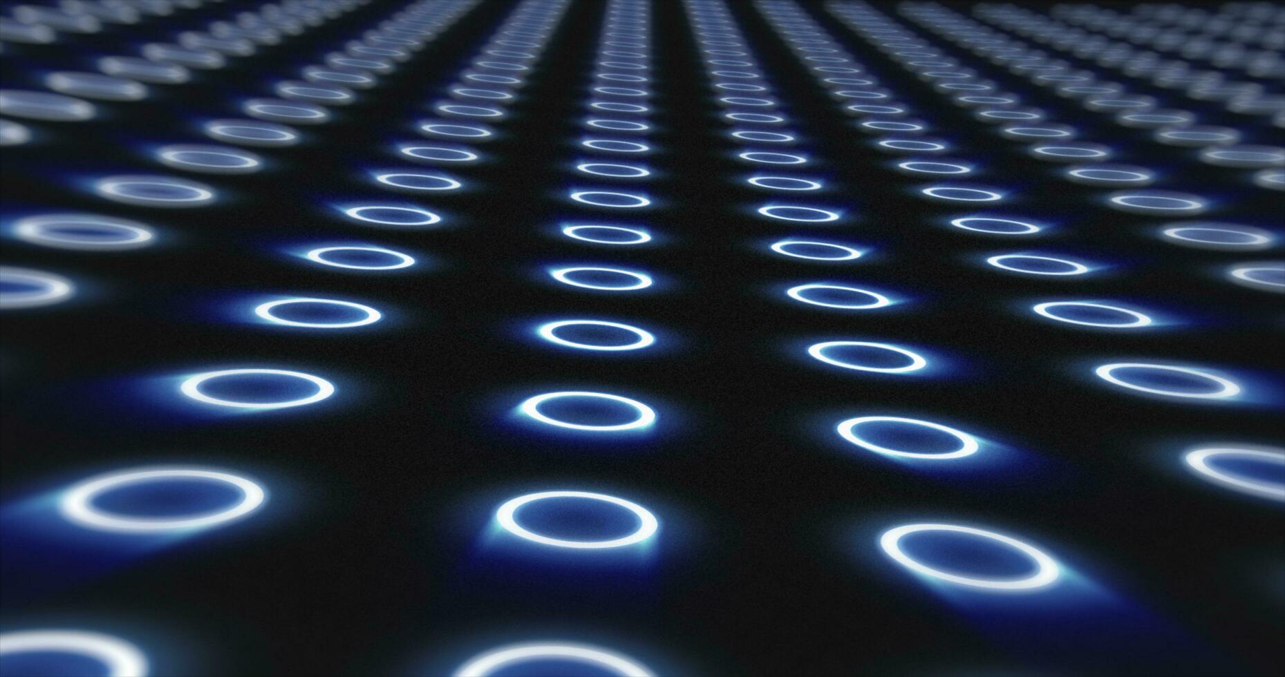 Abstract blue pattern of glowing geometric circles loop futuristic hi-tech black background photo
