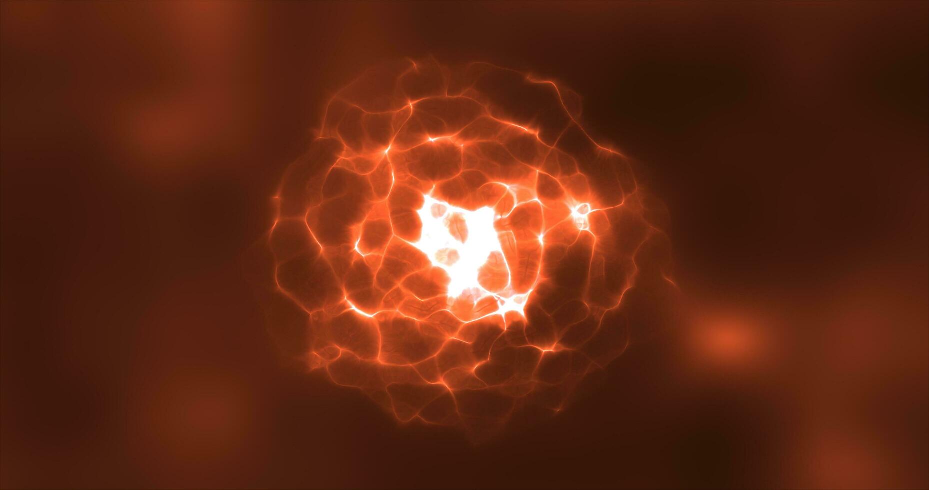 Abstract orange energy round sphere glowing with particle waves hi-tech digital magic abstract background photo