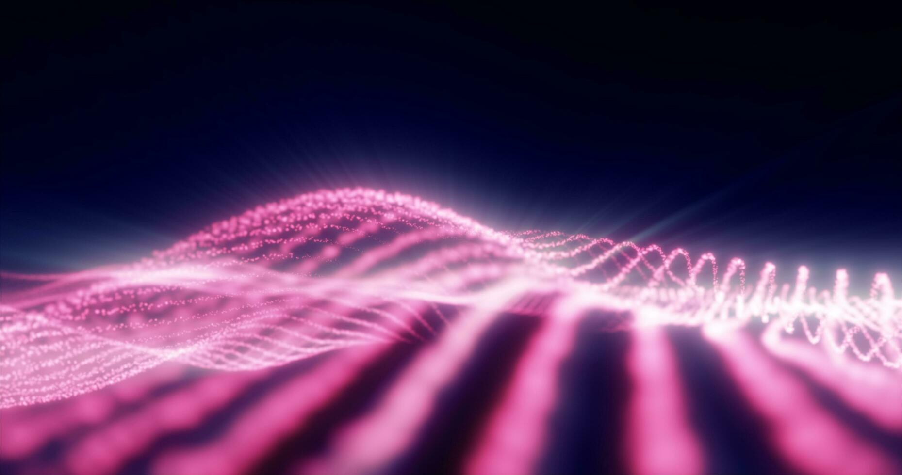 Abstract pink energy magic waves from glowing particles and lines futuristic hi-tech background photo